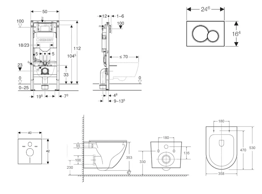 Geberit - Duofix - Fali WC szett - SANI11CA5173 – 2. kép