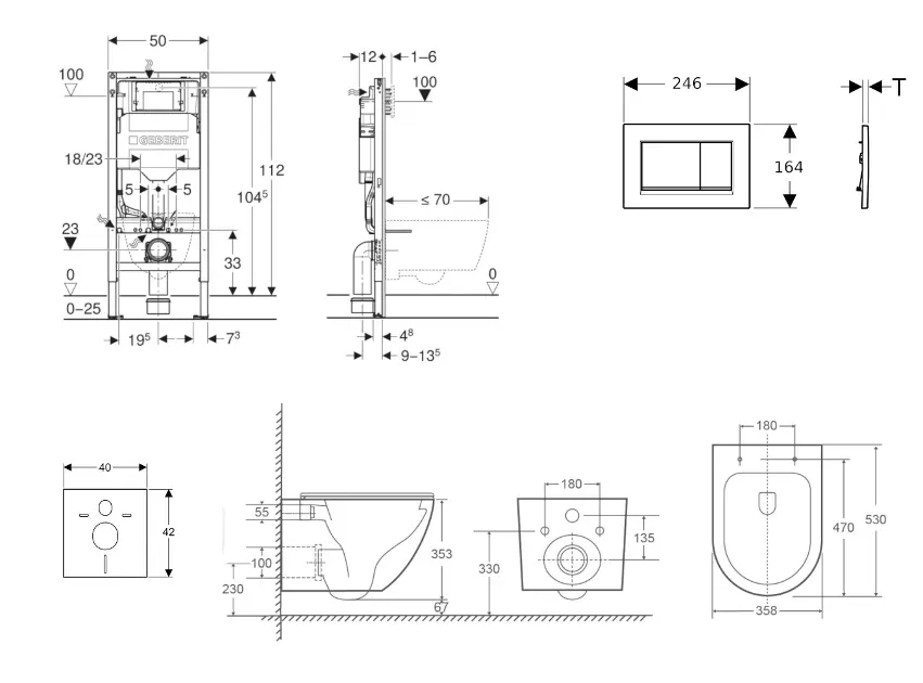 Geberit - Duofix - Fali WC szett - SANI11CA5174 – 2. kép
