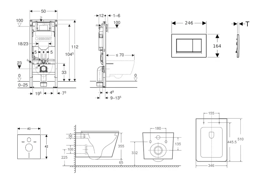 Geberit - Duofix - Fali WC szett - SANI11CA5180 – 2. kép