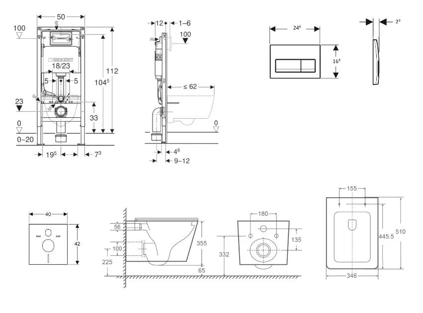 Geberit - Duofix - Fali WC szett - SANI11CA5184 – 2. kép