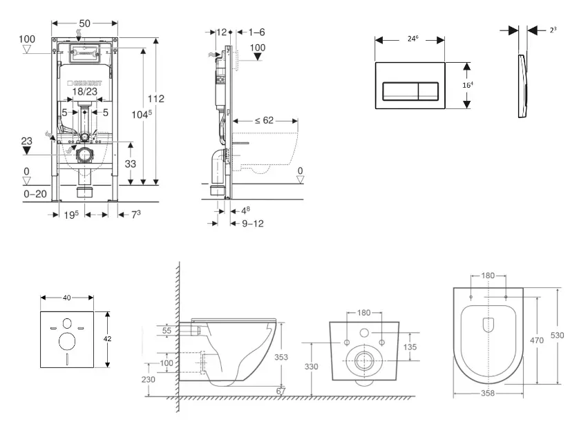 Geberit - Duofix - Fali WC szett - SANI11CA5507 – 2. kép
