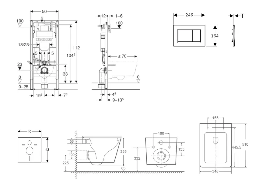 Geberit - Duofix - Fali WC szett - SANI11CA5511 – 2. kép