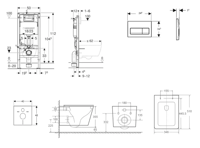 Geberit - Duofix - Fali WC szett - SANI11CA5513 – 2. kép