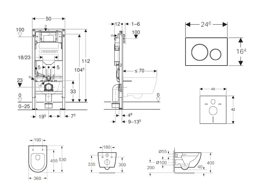 Geberit - Duofix - Fali WC szett - SANI11CA6101B – 2. kép