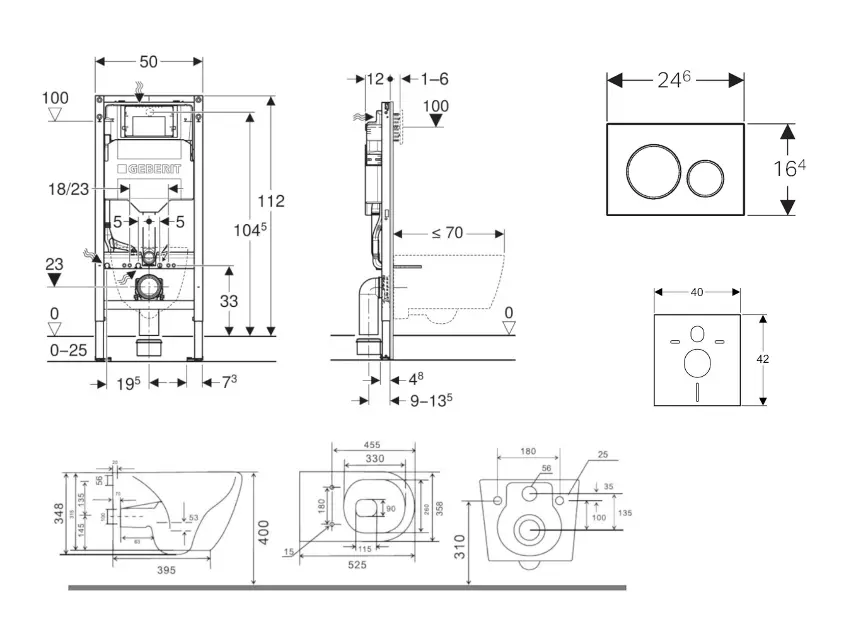 Geberit - Duofix - Fali WC szett - SANI11CA6102B – 2. kép