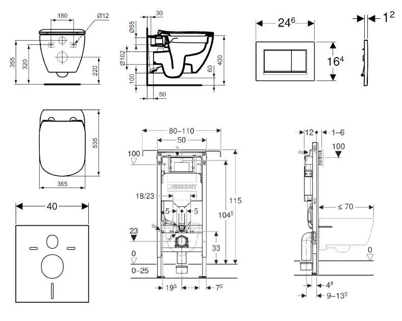 Geberit - Duofix - Fali WC szett - SANI11CD1100 – 2. kép