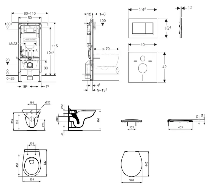 Geberit - Duofix - Fali WC szett - SANI11CD1103 – 2. kép