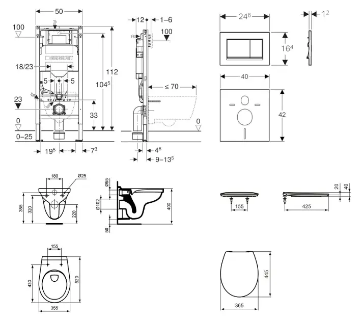 Geberit - Duofix - Fali WC szett - SANI11CD1105 – 2. kép