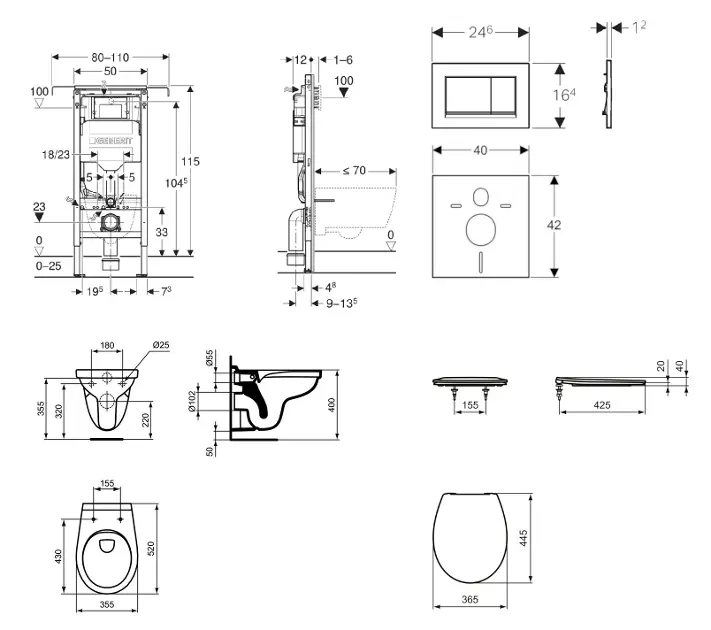 Geberit - Duofix - Fali WC szett - SANI11CD2101 – 2. kép