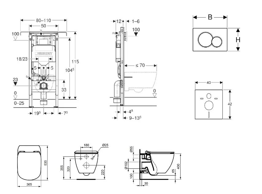 Geberit - Duofix - Fali WC szett - SANI11CD2111 – 2. kép