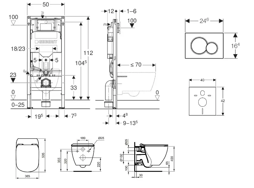 Geberit - Duofix - Fali WC szett - SANI11CD2134 – 2. kép