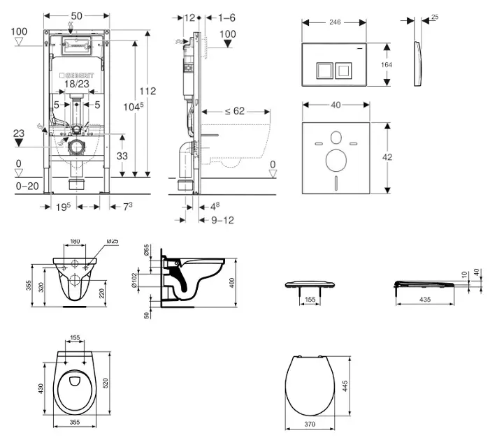 Geberit - Duofix - Fali WC szett - SANI11CD2145 – 2. kép
