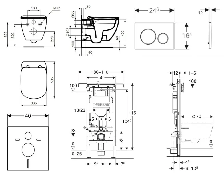 Geberit - Duofix - Fali WC szett - SANI11CD3102 – 2. kép