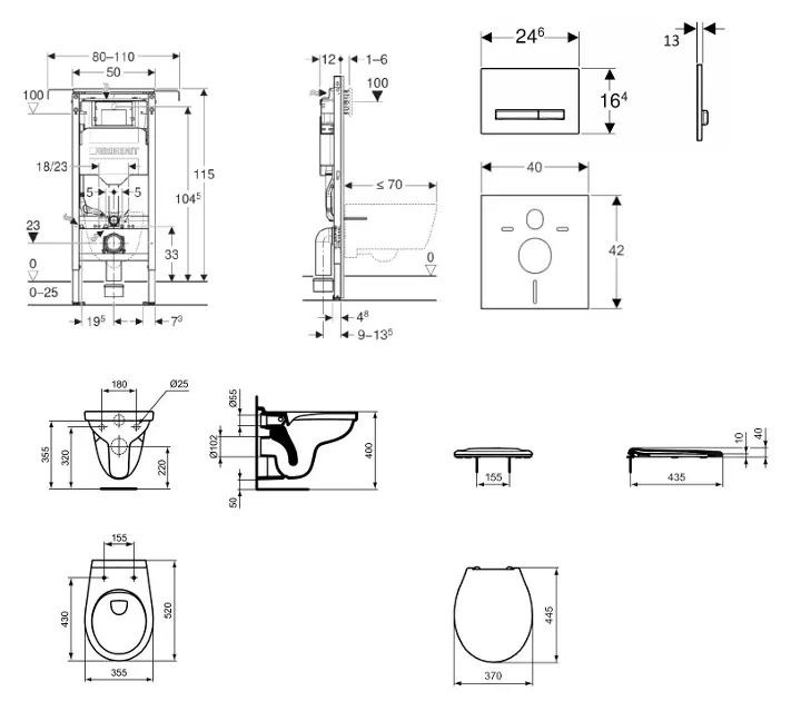 Geberit - Duofix - Fali WC szett - SANI11CD3105 – 2. kép