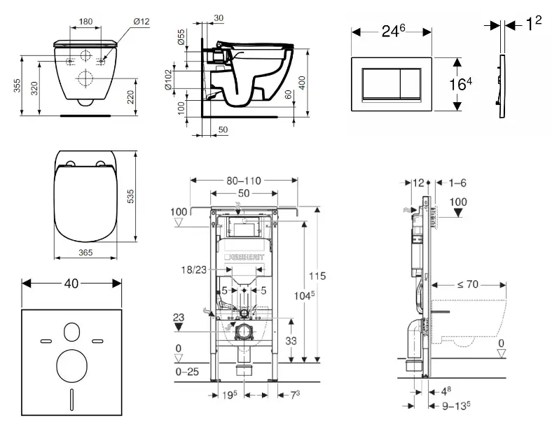 Geberit - Duofix - Fali WC szett - SANI11CD3106 – 2. kép