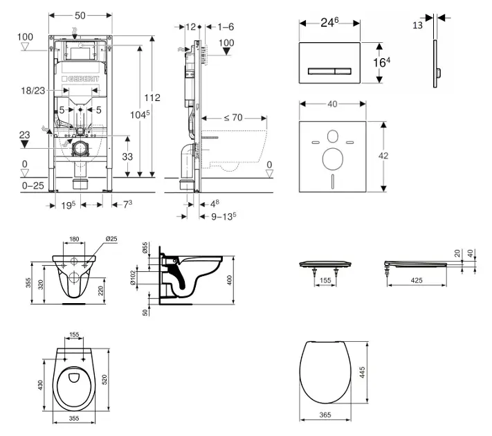 Geberit - Duofix - Fali WC szett - SANI11CD3107 – 2. kép