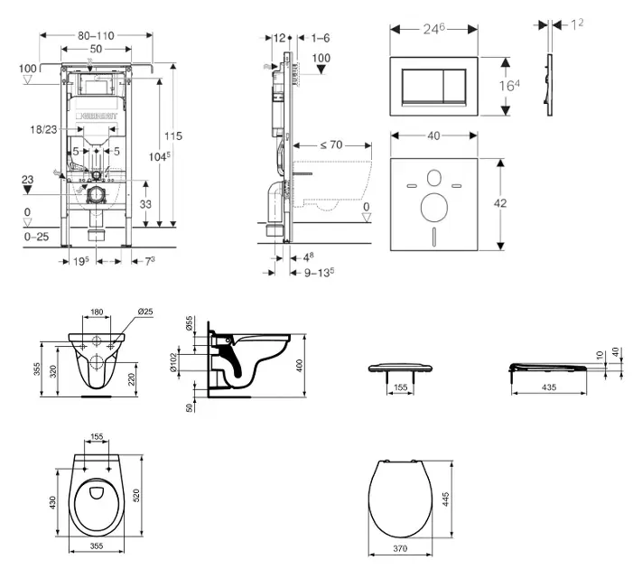 Geberit - Duofix - Fali WC szett - SANI11CD3109 – 2. kép