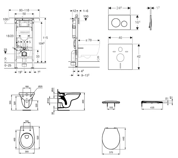 Geberit - Duofix - Fali WC szett - SANI11CD3110 – 2. kép