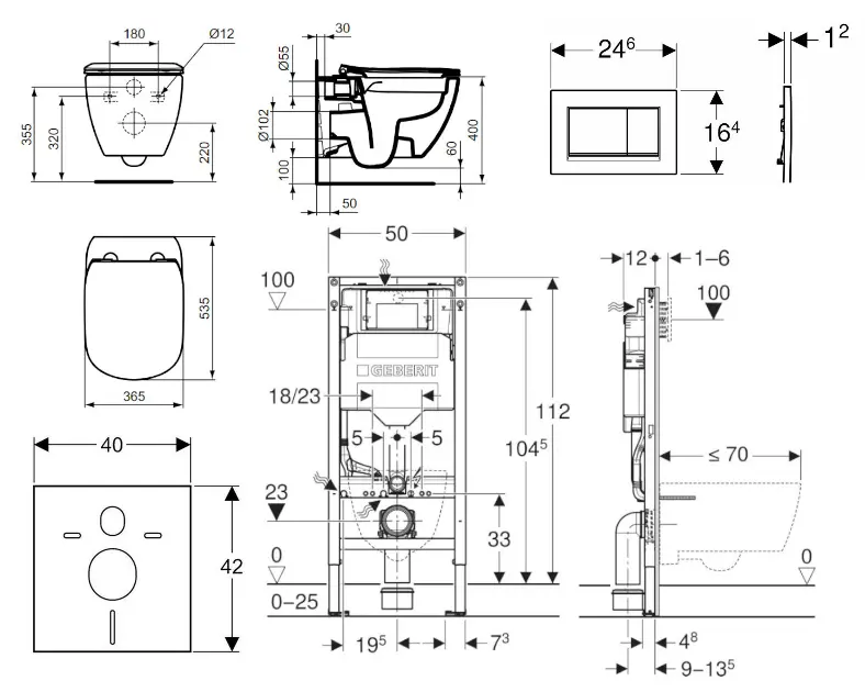 Geberit - Duofix - Fali WC szett - SANI11CD3112 – 2. kép