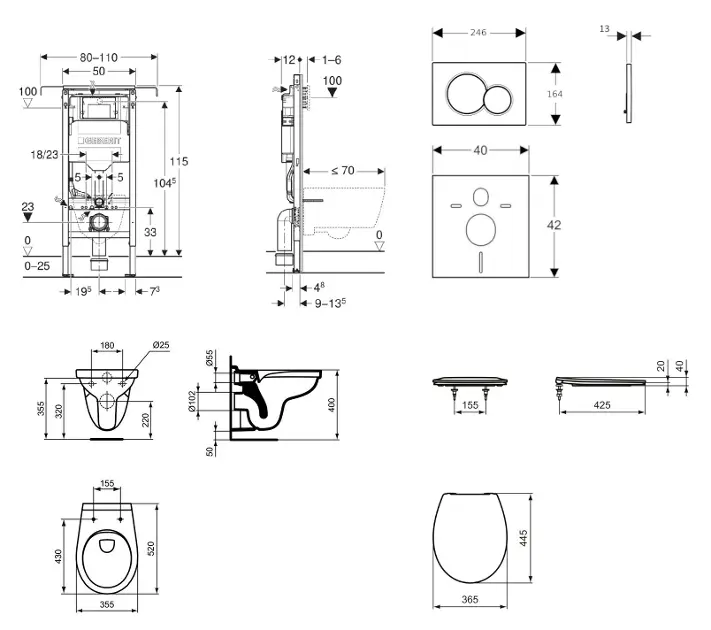 Geberit - Duofix - Fali WC szett - SANI11CD3114 – 2. kép