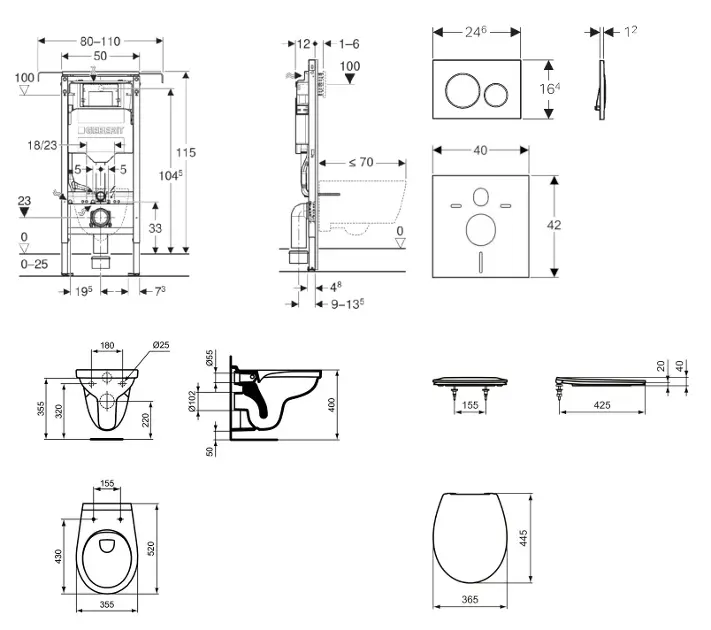 Geberit - Duofix - Fali WC szett - SANI11CD3117 – 2. kép