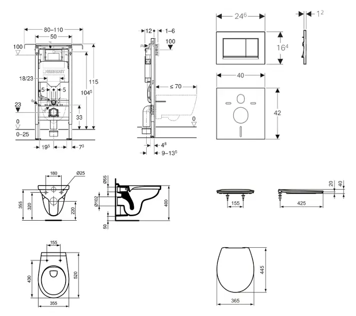Geberit - Duofix - Fali WC szett - SANI11CD3118 – 2. kép