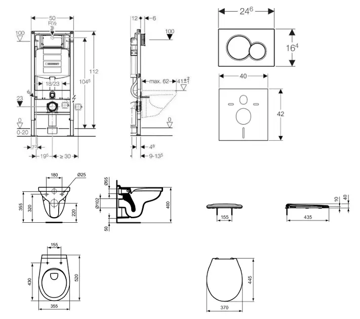 Geberit - Duofix - Fali WC szett - SANI11CD3124 – 2. kép