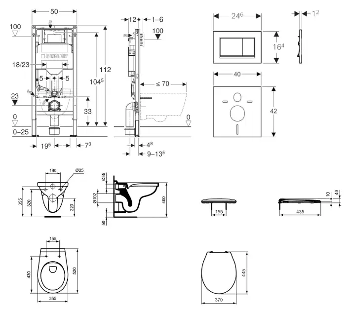 Geberit - Duofix - Fali WC szett - SANI11CD3128 – 2. kép