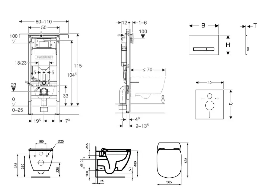 Geberit - Duofix - Fali WC szett - SANI11CD3130 – 2. kép