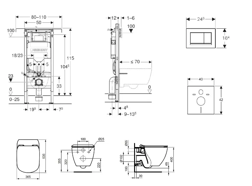 Geberit - Duofix - Fali WC szett - SANI11CD3138 – 2. kép