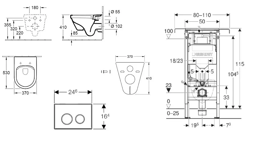 Geberit - Duofix - Fali WC szett - SANI11CK2115 – 2. kép