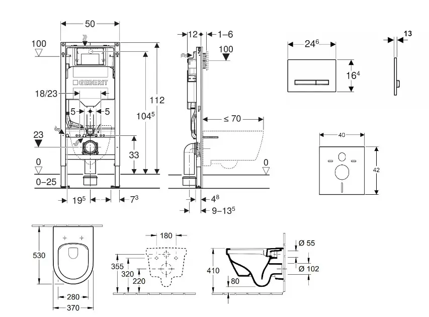 Geberit - Duofix - Fali WC szett - SANI11CK3107 – 2. kép