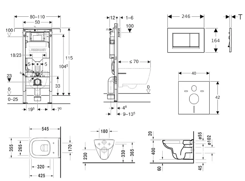 Geberit - Duofix - Fali WC szett - SANI11CP1102 – 2. kép