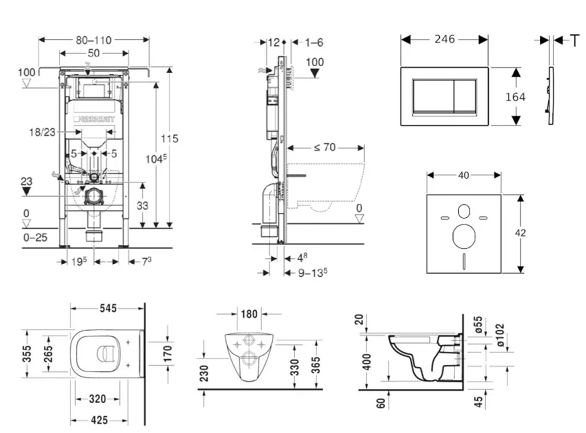 Geberit - Duofix - Fali WC szett - SANI11CP2101 – 2. kép