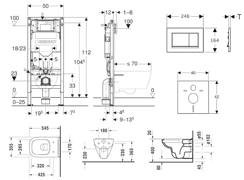 Geberit - Duofix - Fali WC szett - SANI11CP2106 – 2. kép