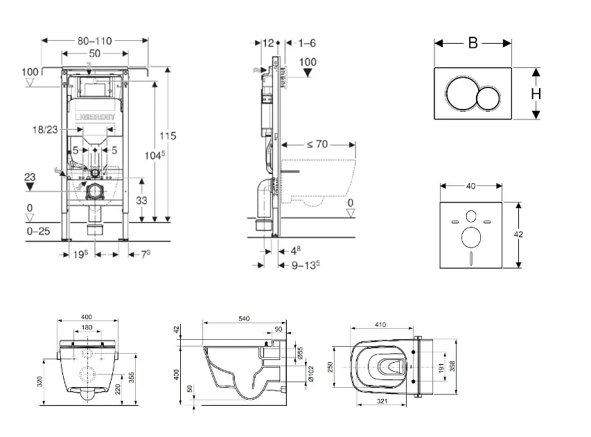 Geberit - Duofix - Fali WC szett - SANI11CT1100 – 2. kép