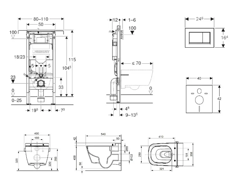 Geberit - Duofix - Fali WC szett - SANI11CT1102 – 2. kép