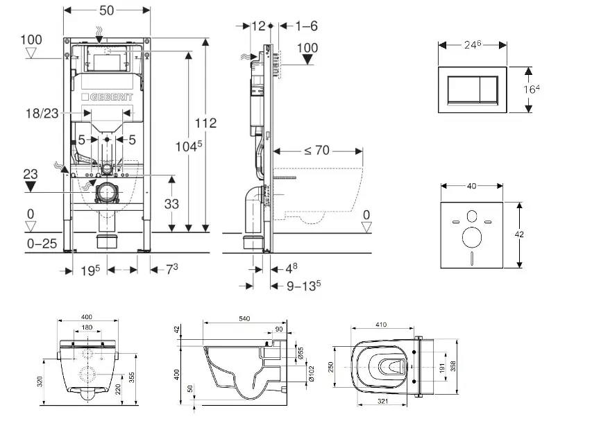 Geberit - Duofix - Fali WC szett - SANI11CT1105 – 2. kép