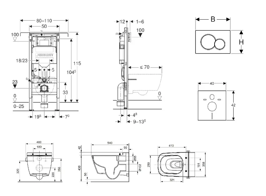 Geberit - Duofix - Fali WC szett - SANI11CT2100 – 2. kép