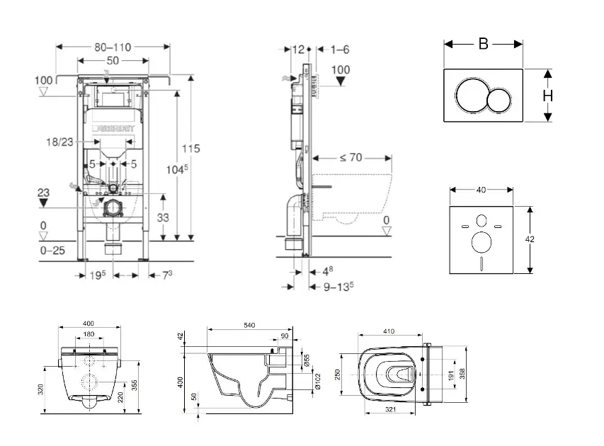 Geberit - Duofix - Fali WC szett - SANI11CT3101 – 2. kép