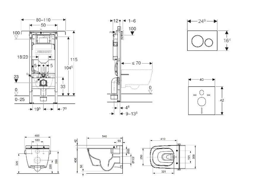 Geberit - Duofix - Fali WC szett - SANI11CT3102 – 2. kép