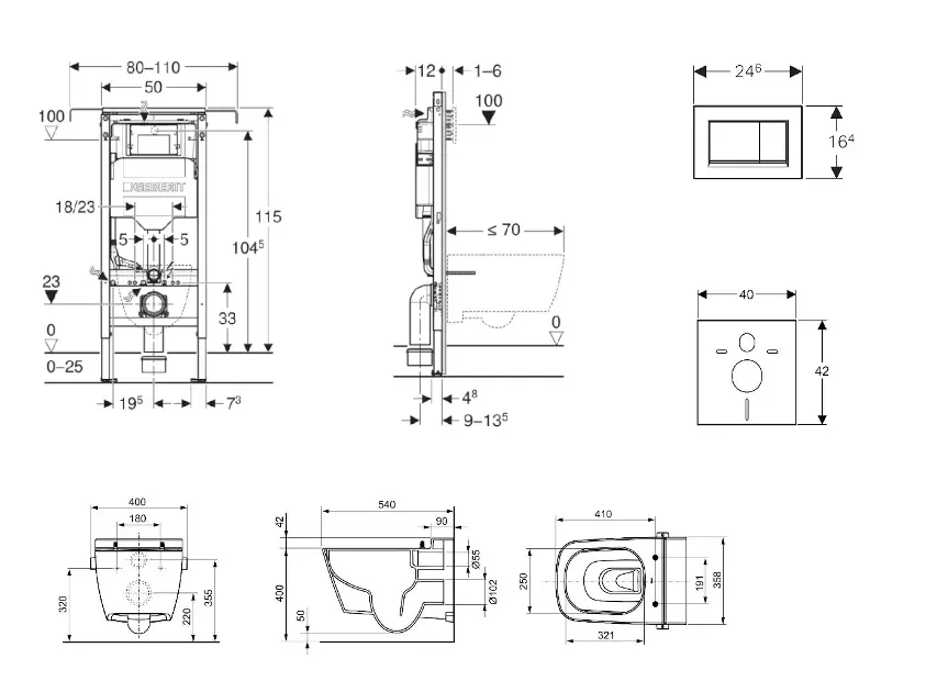 Geberit - Duofix - Fali WC szett - SANI11CT3105 – 2. kép