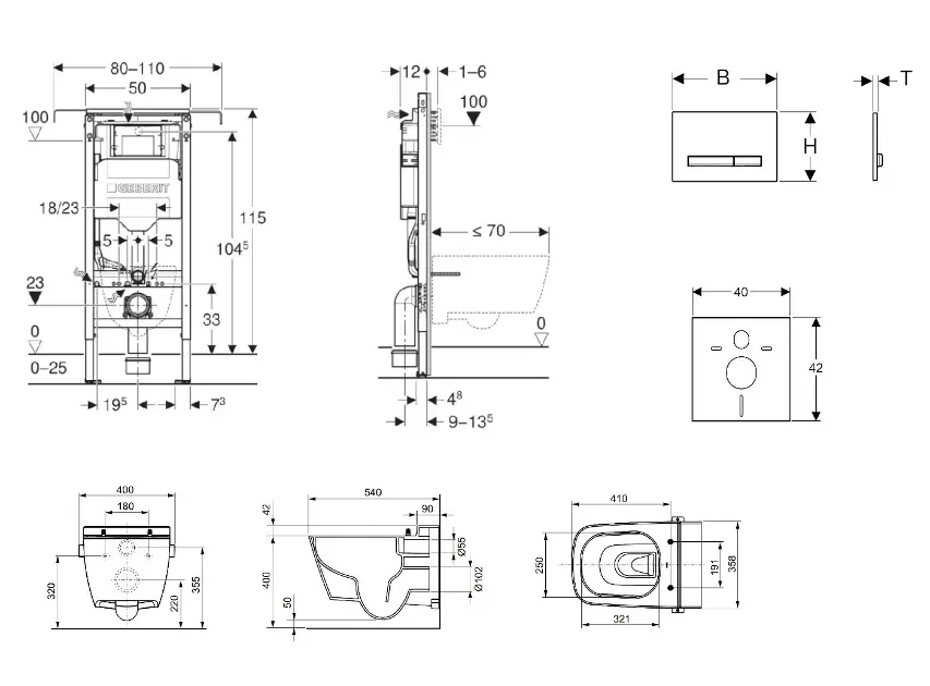 Geberit - Duofix - Fali WC szett - SANI11CT3106 – 2. kép