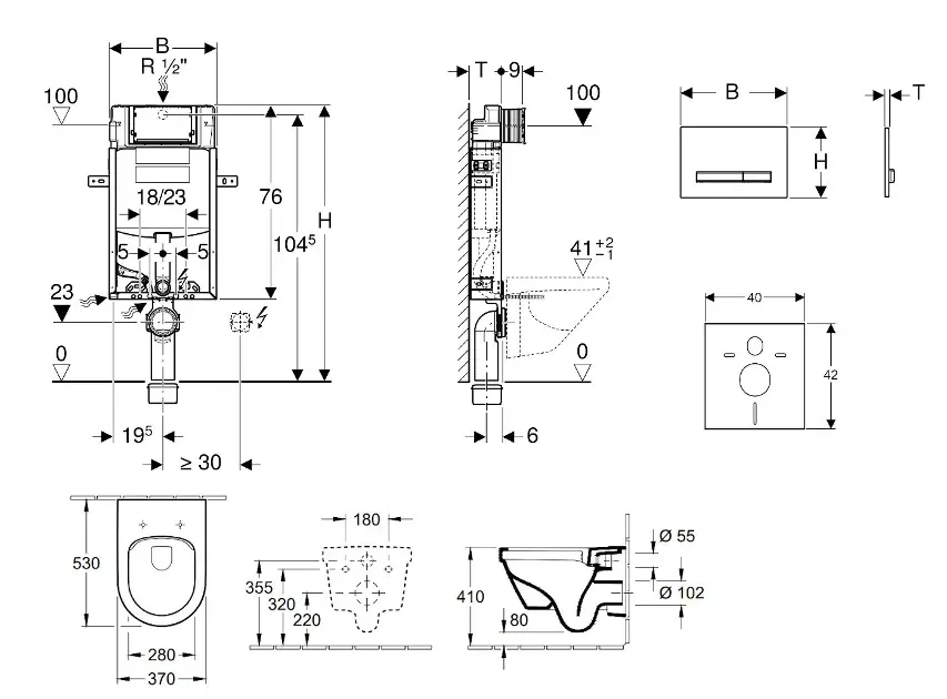 Geberit - Kombifix - Fali WC szett - 110.302.00.5 NB8 – 2. kép