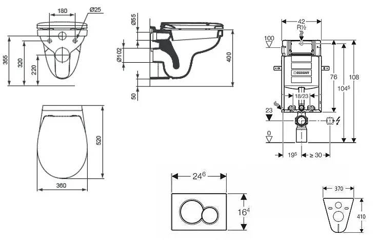 Geberit - Kombifix - Fali WC szett - 110.302.00.5 ND4 – 2. kép