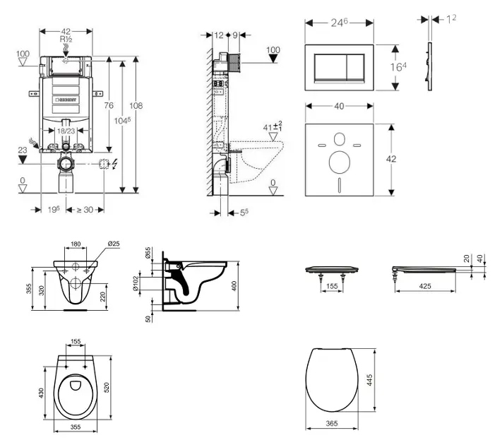 Geberit - Kombifix - Fali WC szett - 110.302.00.5 ND5 – 2. kép