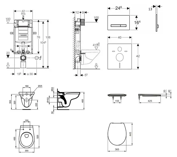 Geberit - Kombifix - Fali WC szett - 110.302.00.5 ND8 – 2. kép