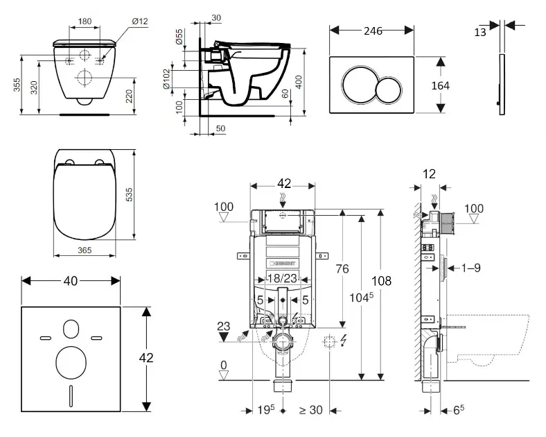 Geberit - Kombifix - Fali WC szett - 110.302.00.5 NE2 – 2. kép
