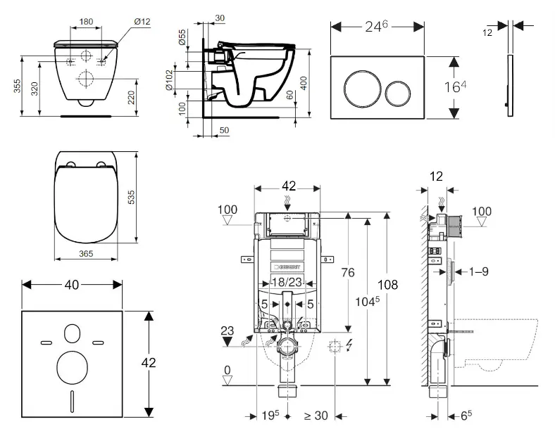 Geberit - Kombifix - Fali WC szett - 110.302.00.5 NE4 – 2. kép