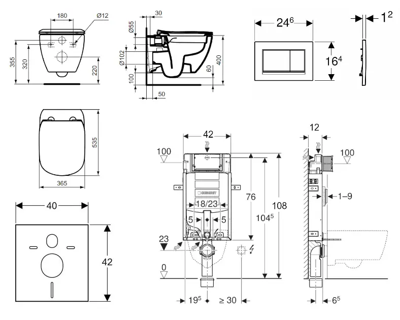 Geberit - Kombifix - Fali WC szett - 110.302.00.5 NE7 – 2. kép